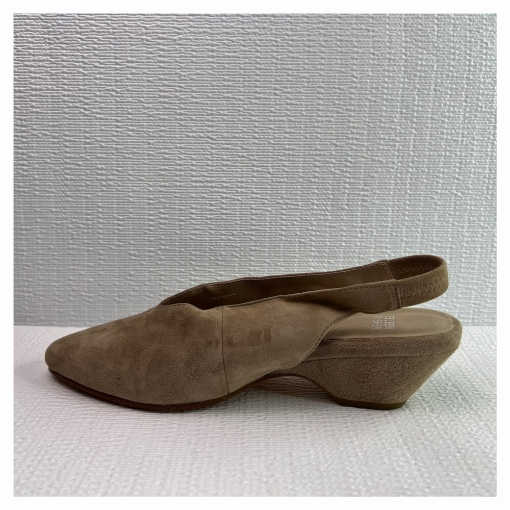 Eileen Fisher Gatwick Womens‎ 7 Taupe Suede Leather Slingback Shoes - Picture 7 of 9